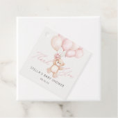 Meisje Teddy Bear Ballonnen Bedankt Baby shower Bedankjes Labels (In situ)