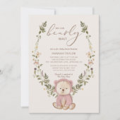 Meisje Teddy Bear, we kunnen Baby shower afwachten Kaart (Voorkant)