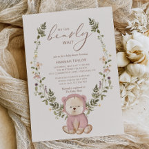 Meisje Teddy Bear, we kunnen Baby shower afwachten