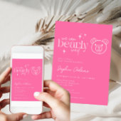 Meisje Teddy Bear, we kunnen Baby shower afwachten Kaart