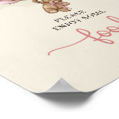 Meisje Teddy beer blush roze bruin beige voedsel t Poster (Hoek)