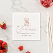 Meisje teddybeer babyshower papier servet (Insitu)
