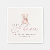 Meisje teddybeer babyshower papier servet (Voorkant)