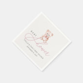 Meisje teddybeer babyshower papier servet (Hoek)