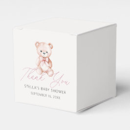 Meisje Teddybeer Bedankt Baby Shower Bedankdoosjes
