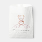Meisje teddybeer bedankt babyshower bedankzakje (Voorkant)