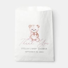 Meisje teddybeer bedankt babyshower bedankzakje