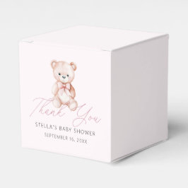 Meisje teddybeer dank je wel baby shower roze bedankdoosjes