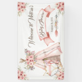 Meisje TeePee Vos Baby Shower Slagboom Spandoek (Verticaal)