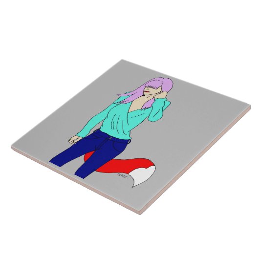 meisje tegeltje (Zijkant)