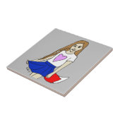 meisje tegeltje (Zijkant)