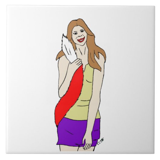 meisje tegeltje (Voorkant)