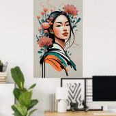 meisje tekening poster (Thuiskantoor)