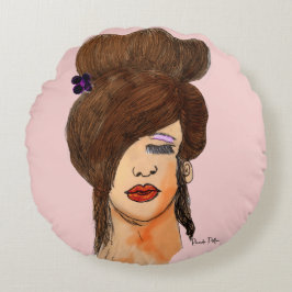 Meisje tekening rond kussen