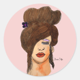 Meisje tekening ronde sticker