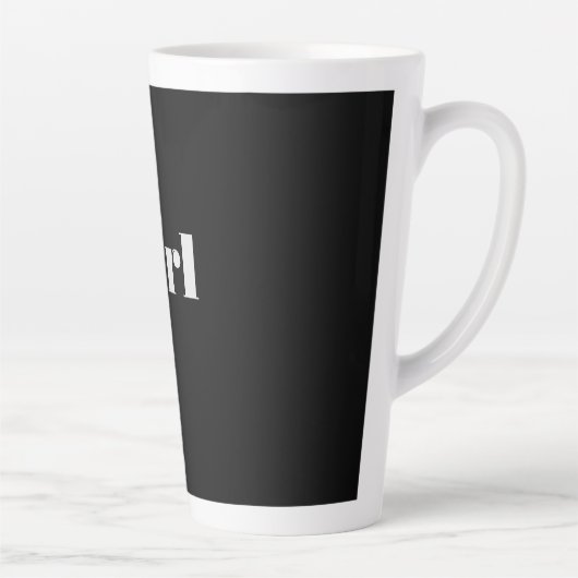 Meisje Tekst Naam Zwart Kleur Achtergrond Latte Mo Latte Mok (Rechts)