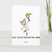 Meisje Tennisspeler  Kaart (Achterkant)