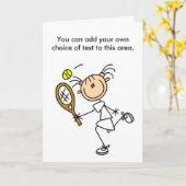 Meisje Tennisspeler  Kaart (Gele Bloem)