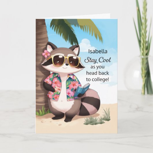 Meisje Terug naar College Blijf Cool Personaliseer Kaart (Voorkant)