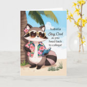 Meisje Terug naar College Blijf Cool Personaliseer Kaart (Gele Bloem)
