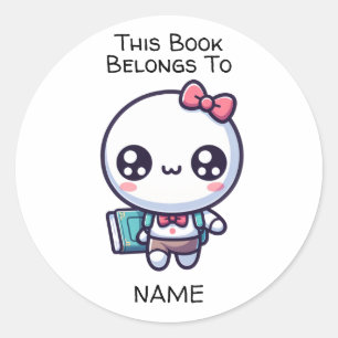 Meisje terug naar school Boeken behoren tot Ronde Sticker
