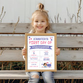 Meisje terug naar school Paarse en roze Poster