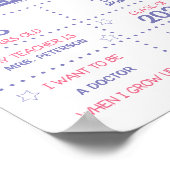 Meisje terug naar school Paarse en roze Poster (Hoek)