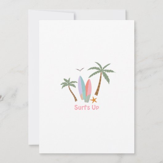 Meisje The Big One Surfen 1e Verjaardagsfeestje Kaart (Achterkant)