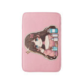 Meisje toepassen skincare schattige anime art badmat (Voorkant Verticaal)