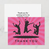 Meisje Trampoline Bounce Huis Verjaardag Dank u Briefkaart (Voorkant / Achterkant)