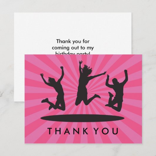 Meisje Trampoline Bounce Huis Verjaardag Dank u Briefkaart (Voorkant / Achterkant)