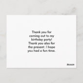 Meisje Trampoline Bounce Huis Verjaardag Dank u Briefkaart (Achterkant)