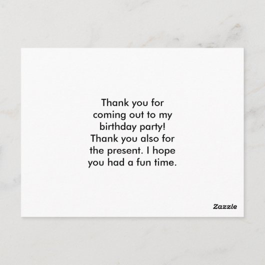 Meisje Trampoline Bounce Huis Verjaardag Dank u Briefkaart (Achterkant)