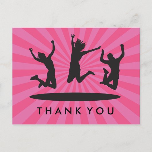 Meisje Trampoline Bounce Huis Verjaardag Dank u Briefkaart (Voorkant)