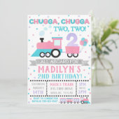 Meisje trein uitnodiging, Chugga twee twee Kaart (Staand voorkant)