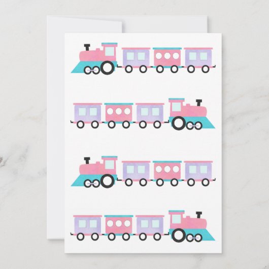 Meisje trein uitnodiging, Chugga twee twee Kaart (Achterkant)