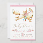 Meisje Tribal Fox Baby Shower Uitnodigingen (Voorkant)