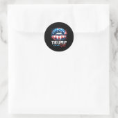 Meisje Trump 2024 Verkiezing Amerikaanse vlag Ronde Sticker (Tas)