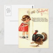 Meisje & Turkije Briefkaart (Voorkant / Achterkant)