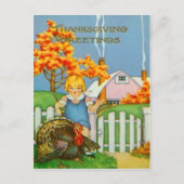 Meisje & Turkije Briefkaart (Voorkant)