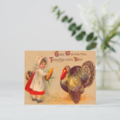 Meisje & Turkije Briefkaart (Staand voorkant)