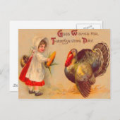 Meisje & Turkije Briefkaart (Voorkant / Achterkant)