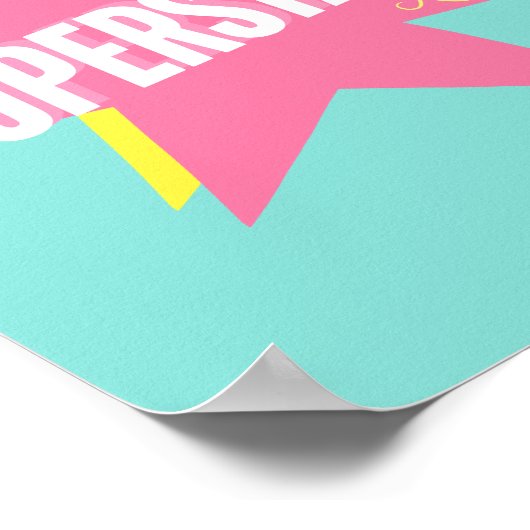 Meisje Turquoise en Roze Superstar Tiener Meisje Poster (Hoek)