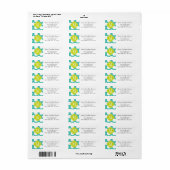 Meisje Turquoise & groen Grote Stippen Monogrammed Etiket (Full Sheet)