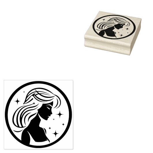 Meisje tussen de sterren -  virgo rubberstempel (Gestempeld)