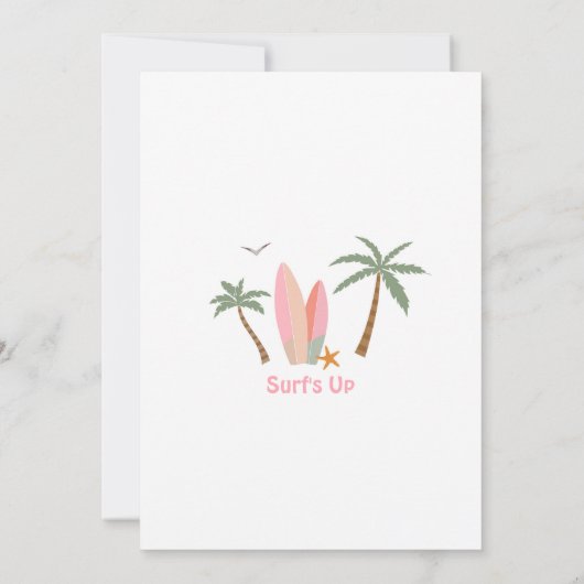 Meisje TWEE Cool Surfen 2e Verjaardag Beach Party Kaart (Achterkant)