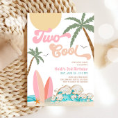Meisje TWEE Cool Surfen 2e Verjaardag Beach Party Kaart