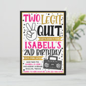 Meisje Twee Legit voor Uitnodiging, 2e verjaardag Kaart (Staand voorkant)