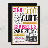 Meisje Twee Legit voor Uitnodiging, 2e verjaardag Kaart (Voorkant / Achterkant)