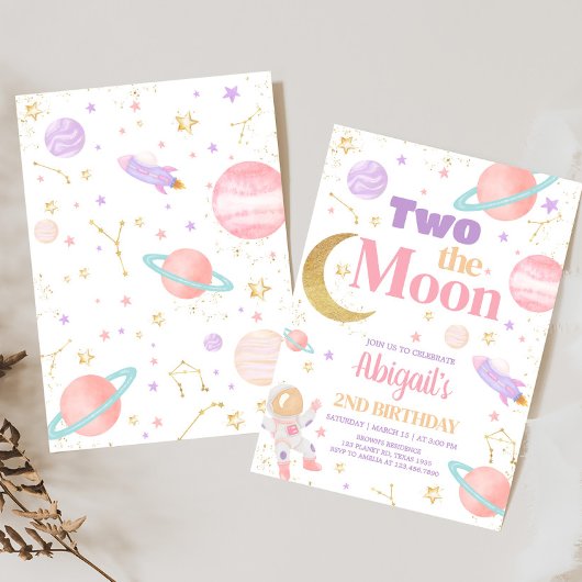 Meisje Twee op het Maanverjaardagsfeestje Kaart